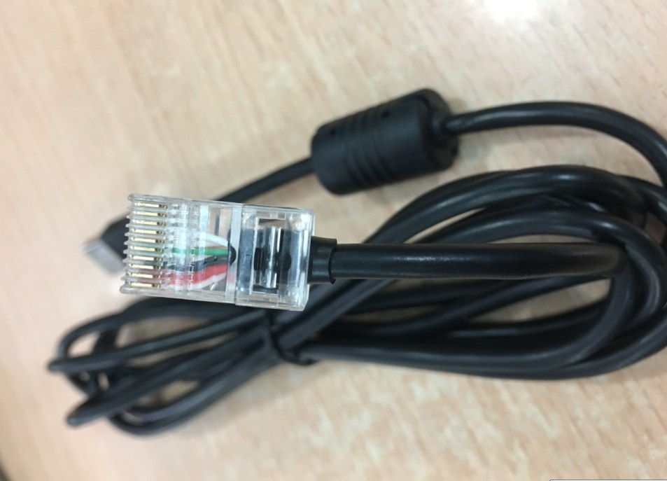 Cáp Máy Đọc Quét Mã Vạch Zebra Motorola Symbol USB to RJ50 10P10C 10Pin For Barcode Scanner ZEBRA 2D DS9208 Black Length 2M