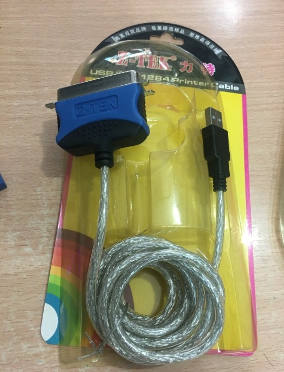 Cáp Chuyển Đổi Cổng USB 2.0 to IEEE 1284 36 Pin Parallel Printer Cable Adapter Cord Z-TEK ZE395 Dài 1.8M
