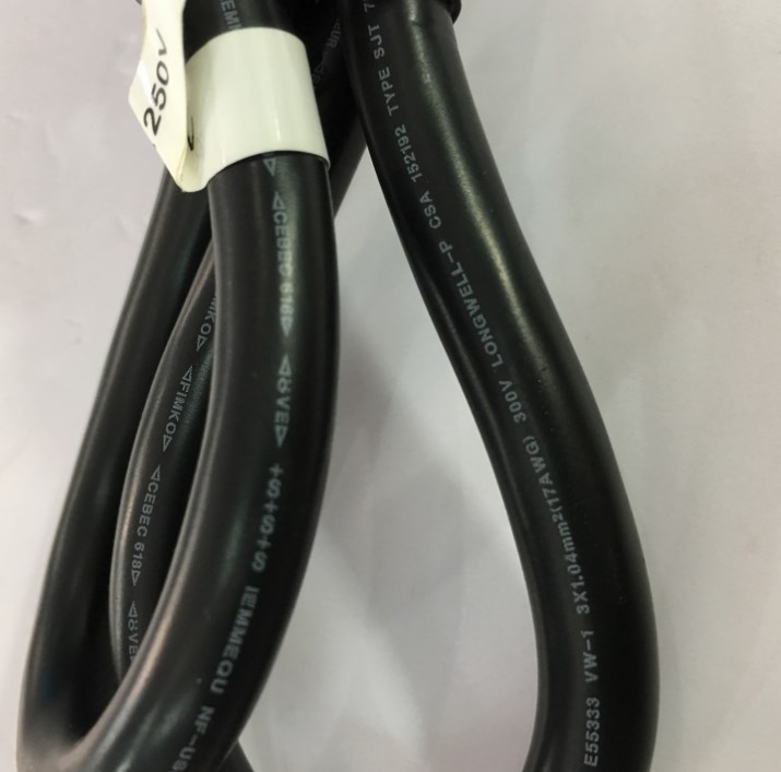 Dây Nguồn Máy Chủ LONGWELL E55349 LS-60 LS-14 142263-008 AC Power Extension Cord IEC320 C13 to IEC320 C14 17AWG 3x1.04 mm² 10A 250V Length 0.7M