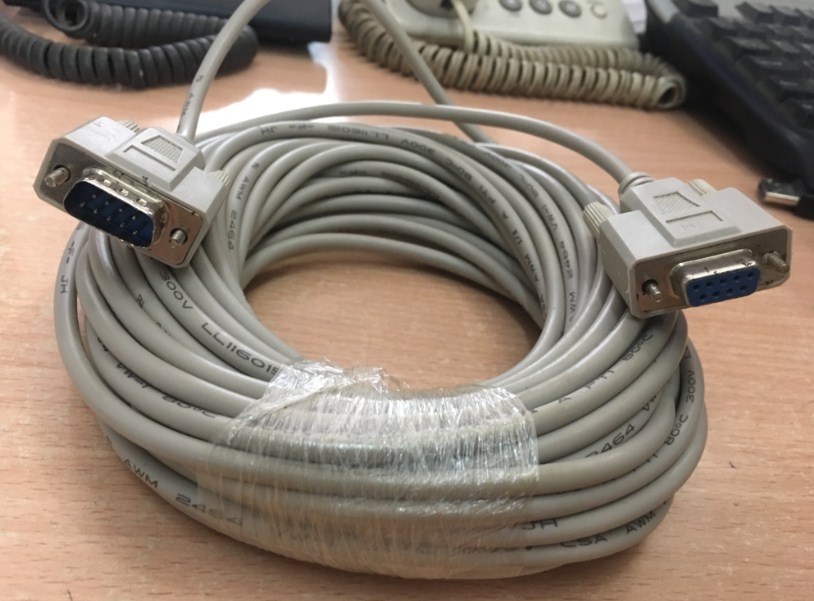 Cáp Máy In Vẽ Cắt Công Nghiệp May Mặc PORTROIT TW-1800P DB9 Male to DB9 Female Serial Printer Cable RS232 PVC Grey Length 20M