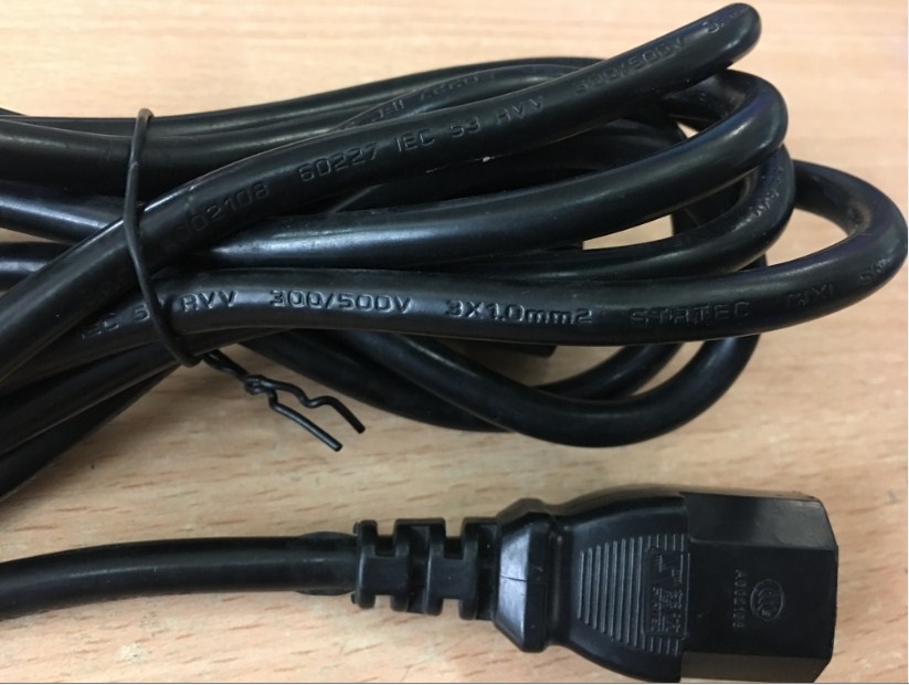 Dây Nguồn Máy Chủ STRTEC D2-02 D003-4 AC Power Cord IEC60320 IEC C13 to IEC C14 10A 250V 3x1.0mm 17AWG For Server IBM HP DELL LENOVO UPS và PDU Length 2M