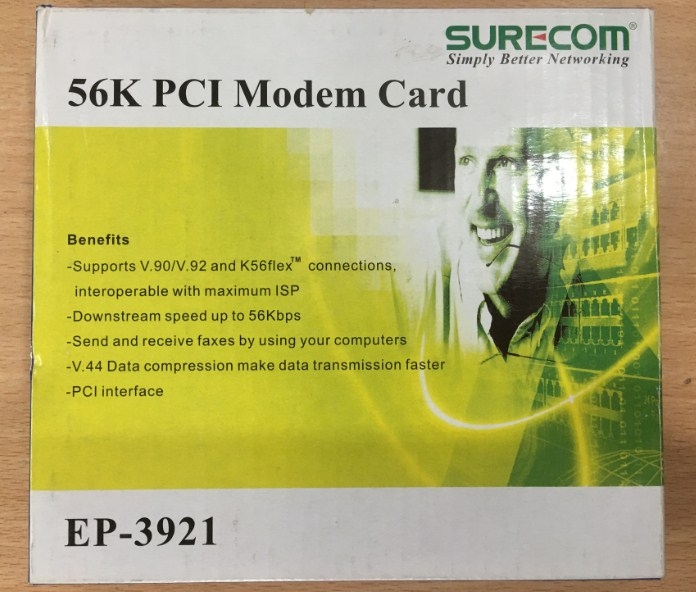 Fax Modem 56K Dial-Up Internet Internal Card PCI 4X SURECOM EP-3921 NETWORKS CARDS Chip MOTOROLA 0636DFEA07