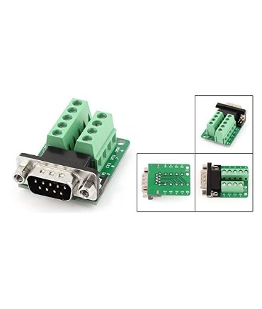 Rắc Cắm Mô Dun Bắt Vít Khối DB9 Connector Male adapter signals Terminal RS232 Serial DTE