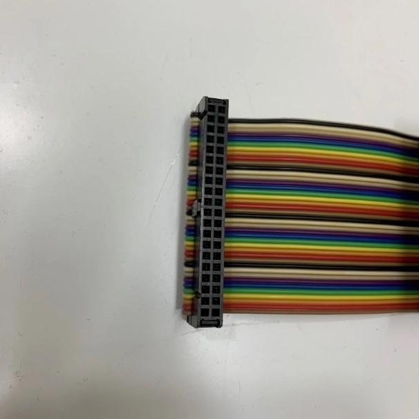 Cáp Điều Khiển UC-ET010-24B 3ft Dài 1M Flat Ribbon Rainbow Cable IDC 40 Pin 2.54mm For Delta Module DVP32SM11N Với Module Terminal Block UB-10-ID32A