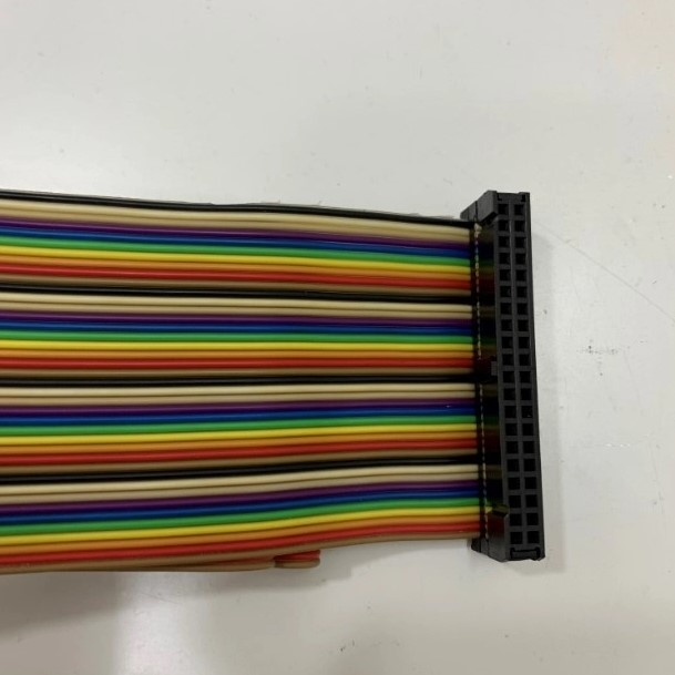 Cáp Điều Khiển UC-ET010-24B 3ft Dài 1M Flat Ribbon Rainbow Cable IDC 40 Pin 2.54mm For Delta Module DVP32SM11N Với Module Terminal Block UB-10-ID32A