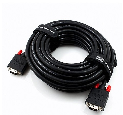 Cáp VGA 3+6 UNITEK Y-C507G Cable HD15 Male to Male VGA For Projection TV Computer Monitor Black Length 15M