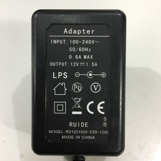 Adapter 12V 1.5A 18W RUIDE For Thiết Bị Router Cân Bằng Tải DrayTek Vigor2925 Series Connector Size 5.5mm x 2.5mm