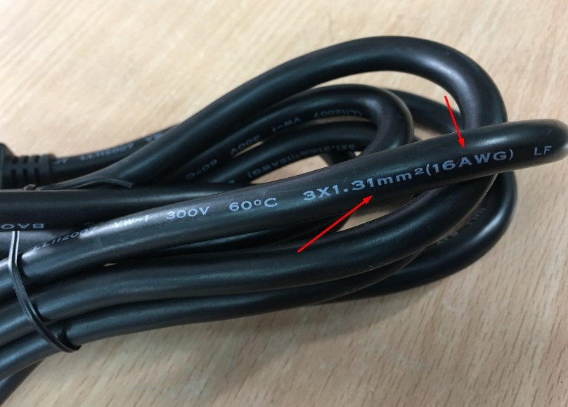 Dây Nguồn VOLEX E62405 PS204 V1625 NEMA 5-15P to C13 AC Power Cord 13A 125V 3x1.31mm 16AWG Length 1.8M