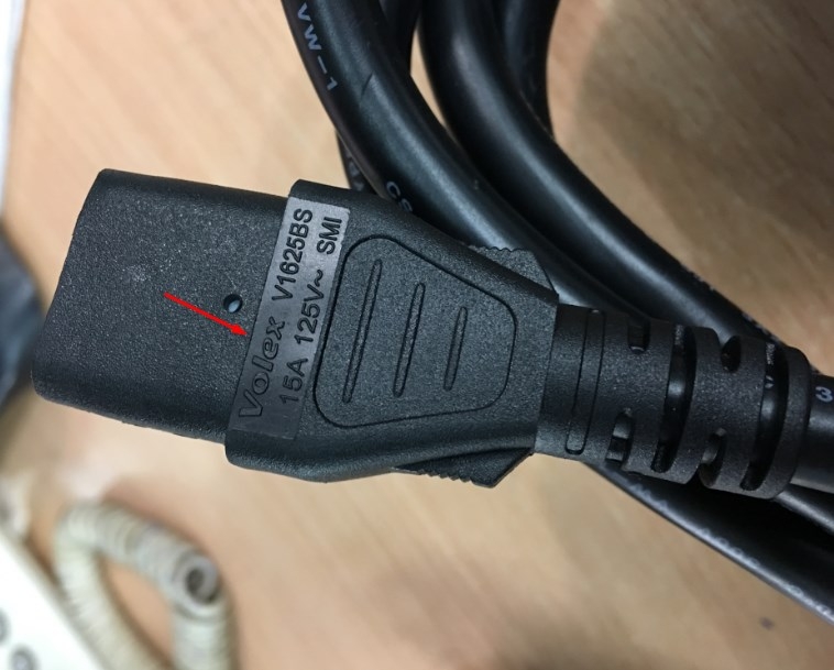 Dây Nguồn VOLEX E62405SP PS204 V1625BS NEMA 5-15P To C13 AC Power Cord 15A 125V 3x2.08mm 14AWG Length 2M