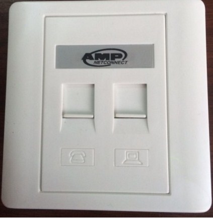 Mặt Vuông WallPlate AMP US Style Decorator Faceplate Kit 2-Port