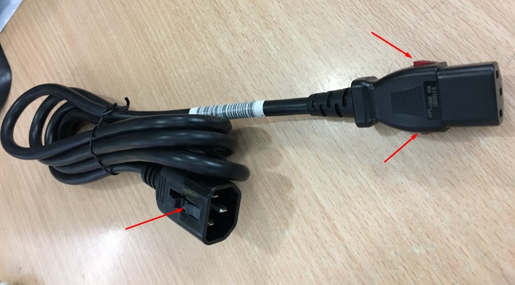 Dây Nguồn Có Khoá Chốt Lẫy Chính Hãng Well Shin WS-002A-4 WS-003-5 AC Power Cord IEC60320 C13 Locking to IEC60320 C14 Locking 10A 250V 3x1.04mm² 17AWG Length 2M