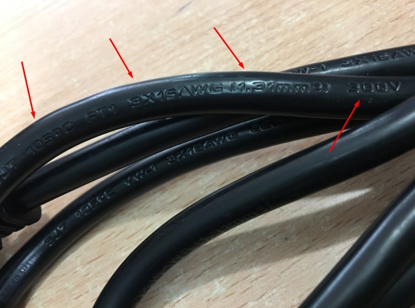 Dây Nguồn Chính Hãng Shenzhen YuXin E300401 YY-3 NEMA 5-15P To C15 AC Power Cord 10A 250V 3x1.31mm 16AWG Length 1.8M