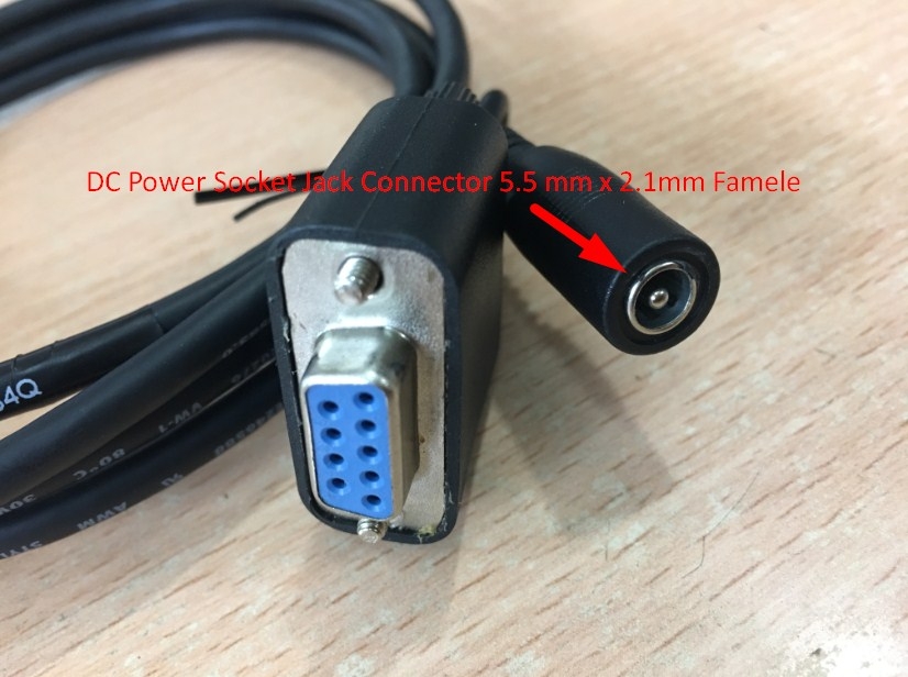 Bộ Cáp Và Xạc Cho Máy Quét Symbol LS2208 Barcode Scanner RS232 To RJ50 10Pin Cable With DC Power Cable For Barcode Scanner Length 1.8M