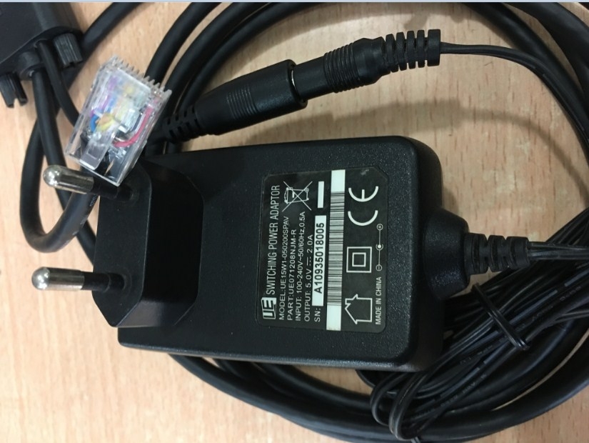Bộ Cáp Cho Máy Quét Symbol Zebra Motorola RS232 COM Cable Và Adapter 5V 2A DC Power Supply For Barcode Scanner Connector Size 5.5mm x 2.1mm