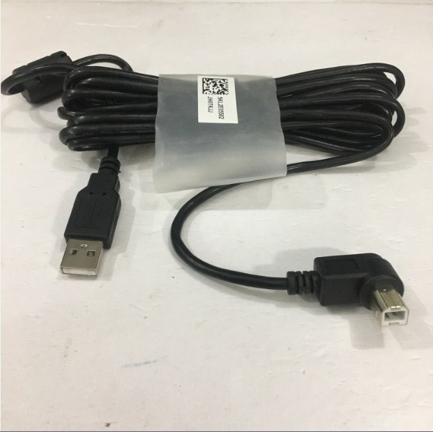 Cáp Máy In Tem Nhãn Công Nghiệp Bixolon XT5-40 Label Printer E156437 AWM Style 2725 USB 2.0 A-B Printer Cable 28AWG Black Left Angle B Góc Chữ L 90 Độ Vuông Sang Góc Trái Length 3M