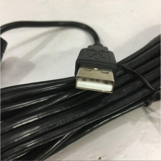 Cáp Lập Trình Cho Màn Hình HMI Delta TP04P Series Với PC UC-PRG030-02A 3M USB 2.0 Type A Male To  Left Angle Type B Male Cable  STYLE 2725 28AWG Black
