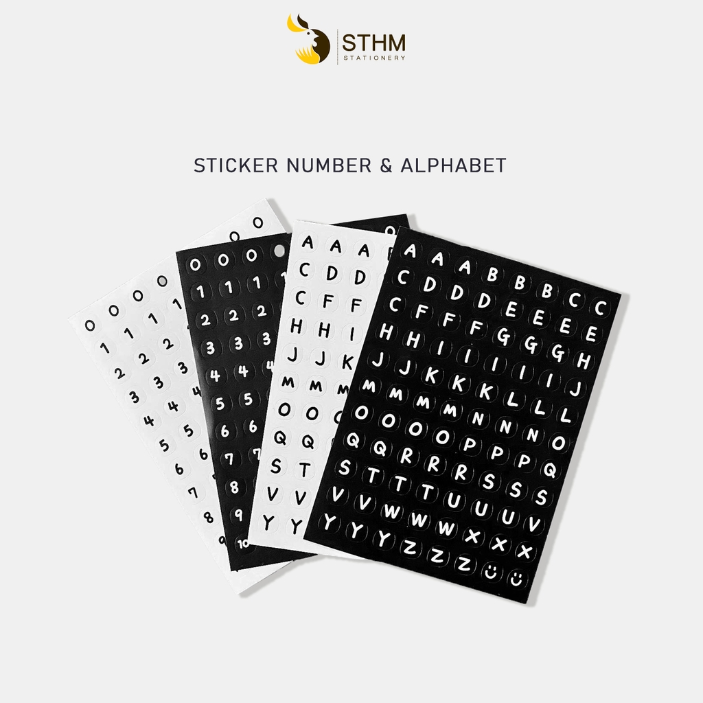 Sticker chữ và số - Trang trí sổ tay - DIY thiệp STHM.VN
