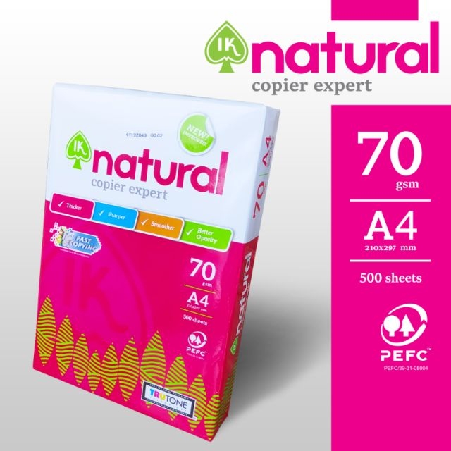 Giấy IK Natural 70 A4 Văn Phòng Phẩm Long An