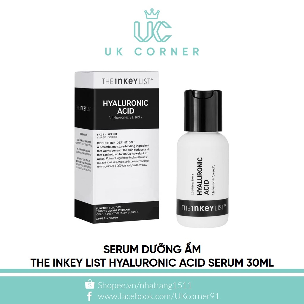 Serum dưỡng ẩm The Inkey List Hyaluronic Acid Serum UK Corner Store