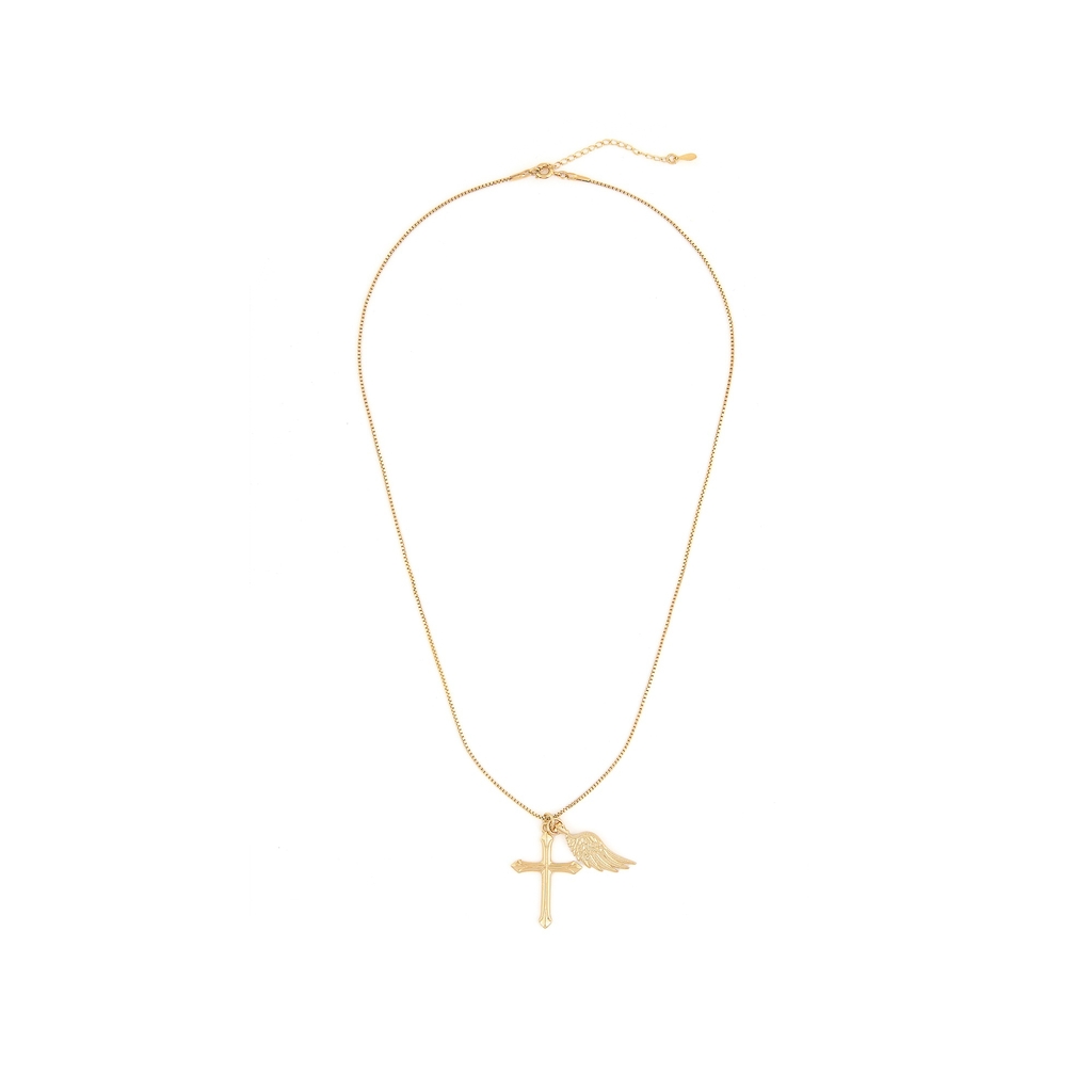 Dây Chuyền Thánh Giá Charm Cánh Gold