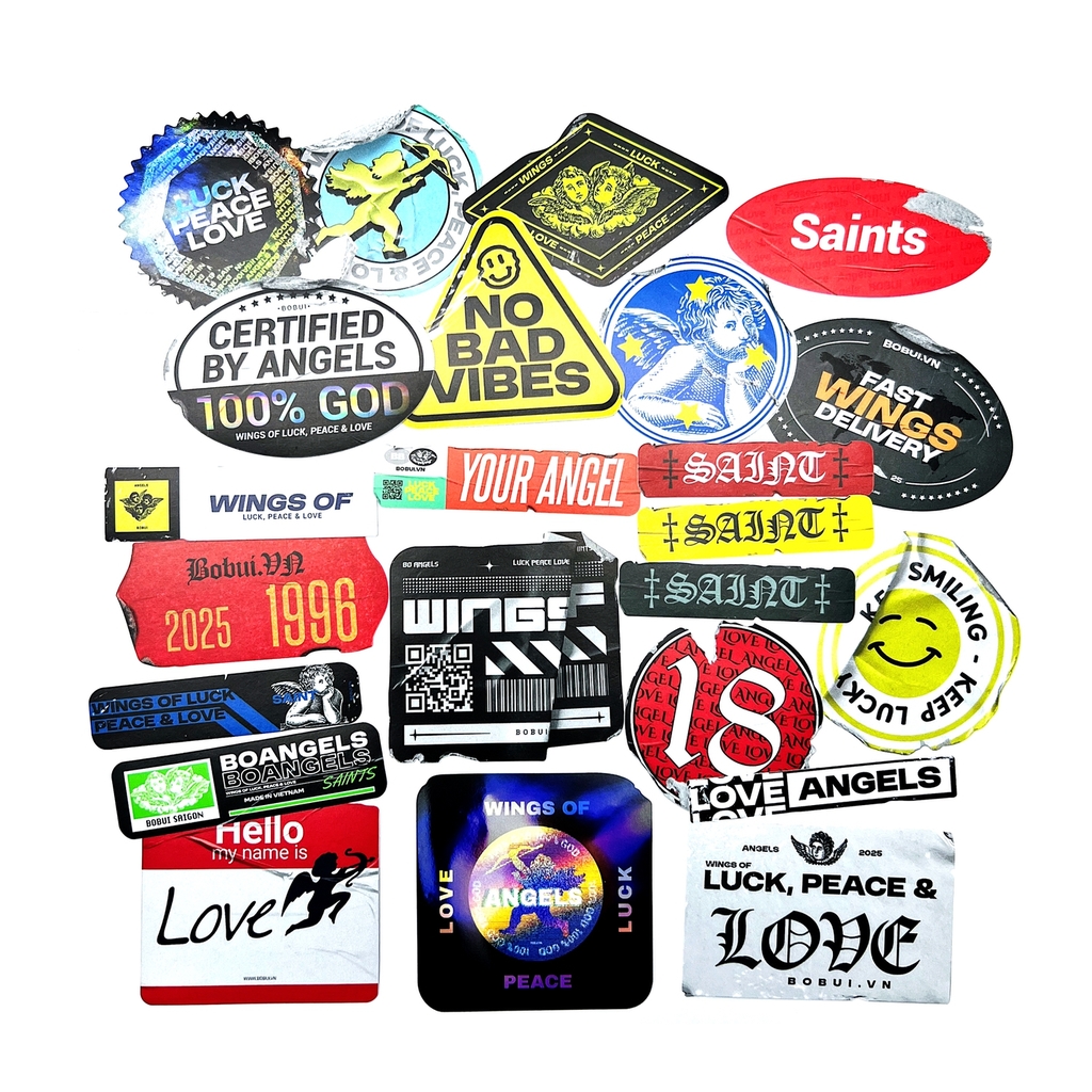 Bộ Stickerpack Angels Wings of Luck, Peace & Love