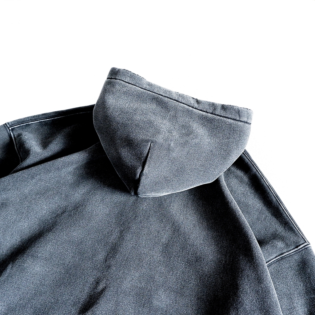 Áo Nỉ Hoodie Zip Dáng Boxy Màu Washed