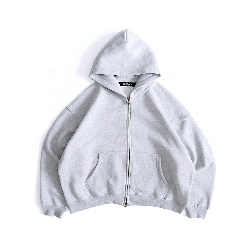 Áo Nỉ Hoodie Zip Dáng Boxy Màu Washed