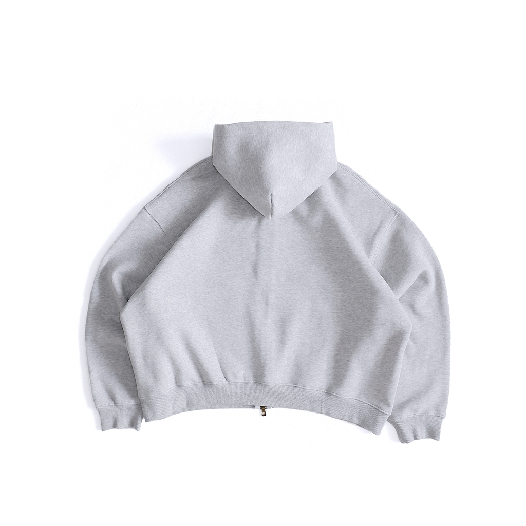 Áo Nỉ Hoodie Zip Dáng Boxy Màu Washed