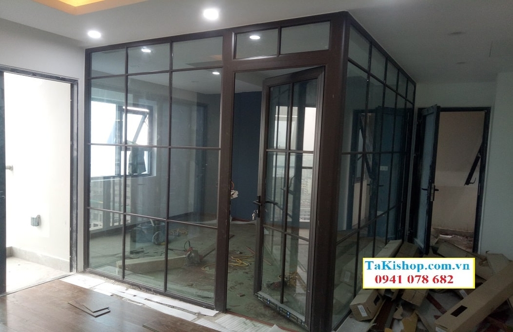 THI CÔNG VÁCH KÍNH KHUNG SẮT, INOX, NHÔM, GỖ ĐẸP GIÁ RẺ TẠI HÀ NỘI