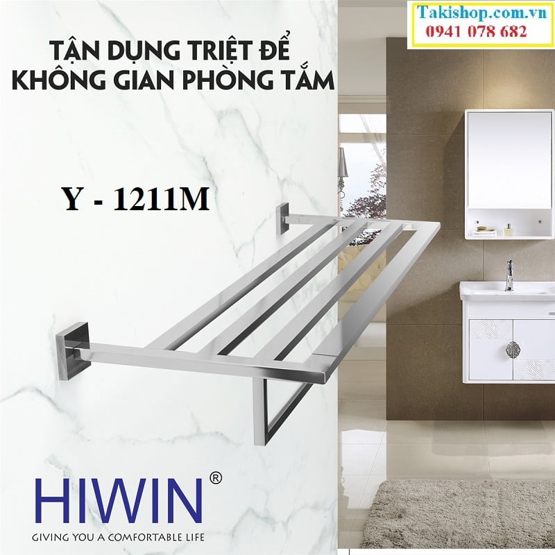 Báo giá giá treo khăn 2 tầng mặt gương cao cấp Hiwin Y-1211M