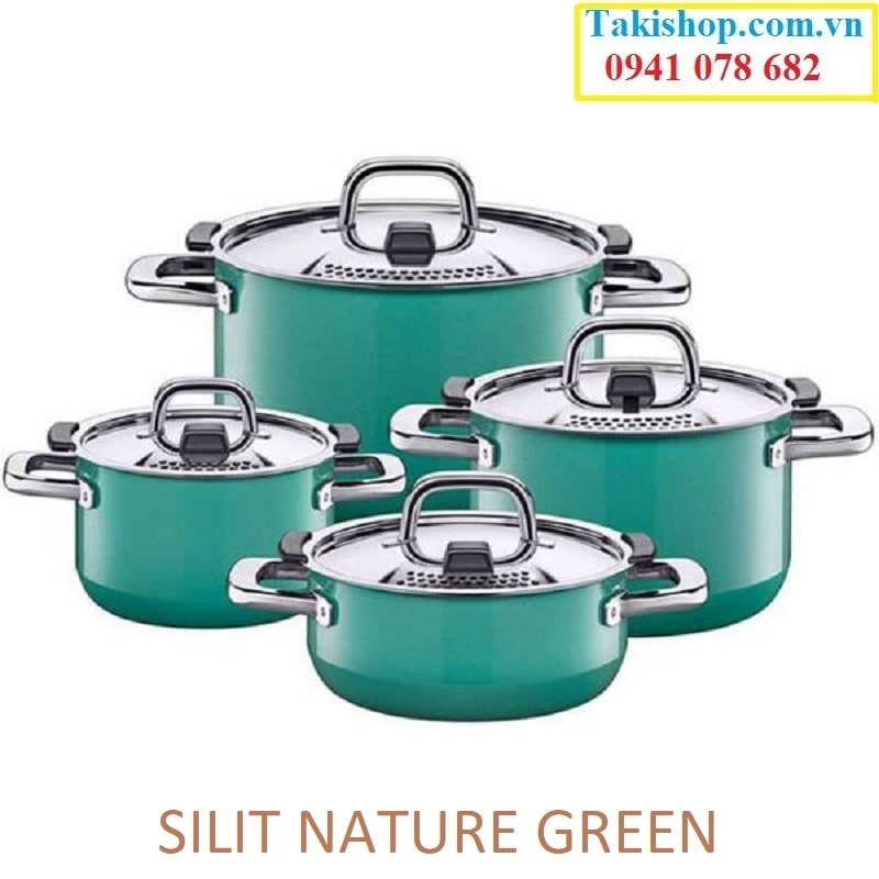 bộ nồi silit nature green 4 món nhập khẩu đức chính hãng giá rẻ