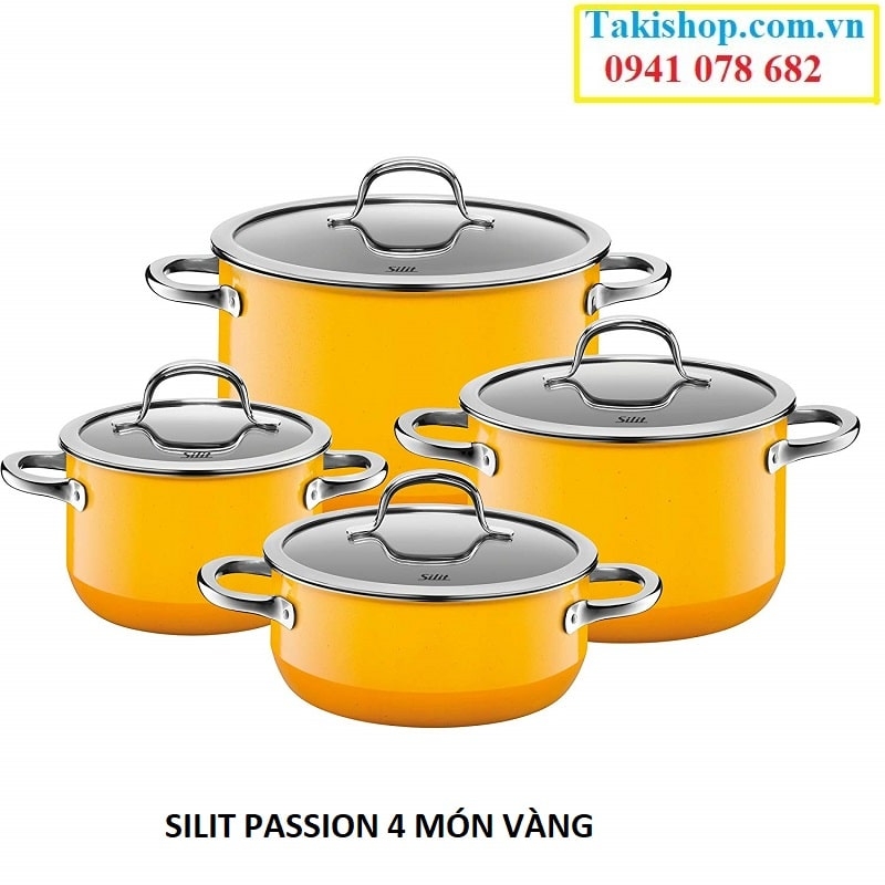 bộ nồi silit passion 4 món màu vàng nhập khẩu giá rẻ chính hãng Đức