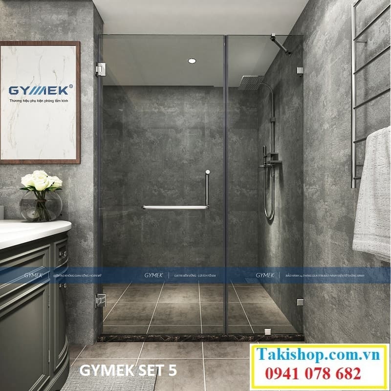 phụ kiện cabin phòng tắm kính 90 độ kính tường giằng inox kính tường 15x15