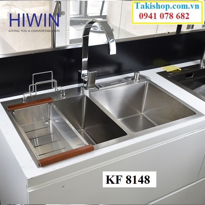 chậu rửa bát 2 hố hiwin kf 8148