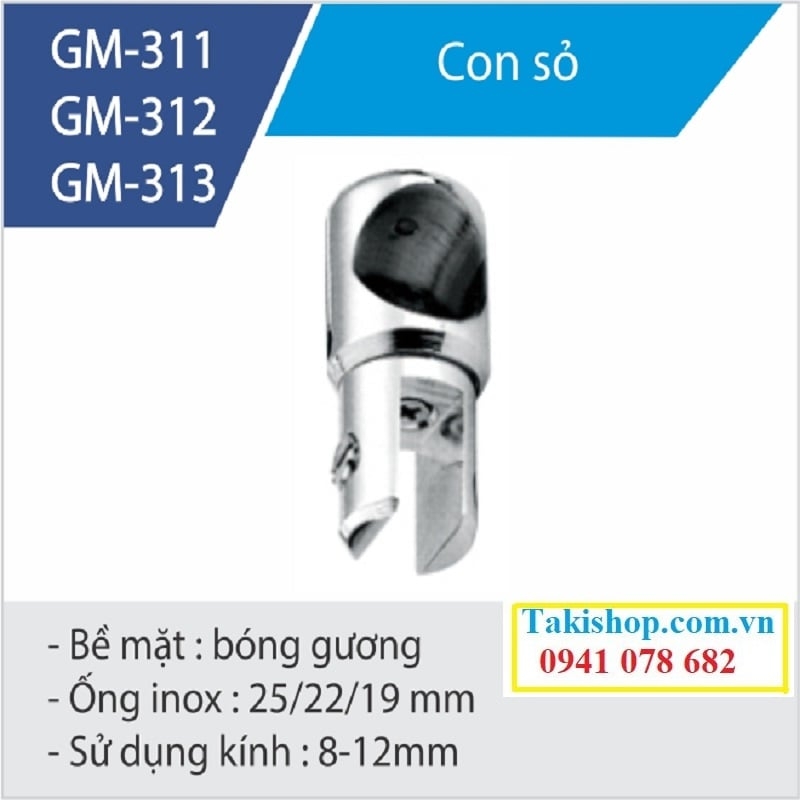 con sỏ ống tròn d25 màu trắng phòng tắm kính hãng Gymek