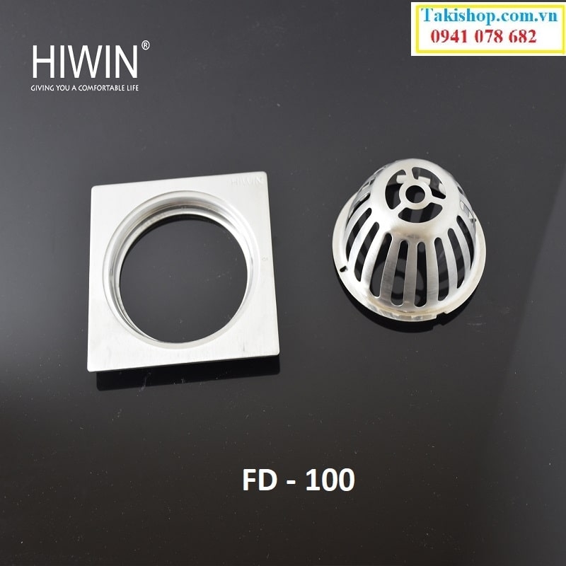 Cung cấp ga thoát sàn Hiwin FD-100 chắn rác inox 304 chống mùi hôi