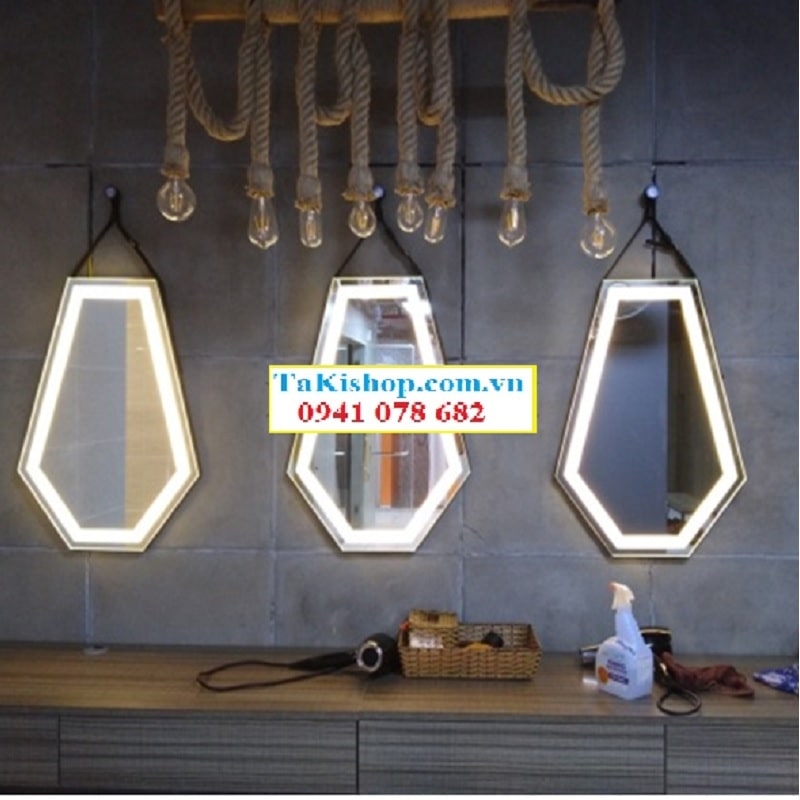 gương đèn led lục giác