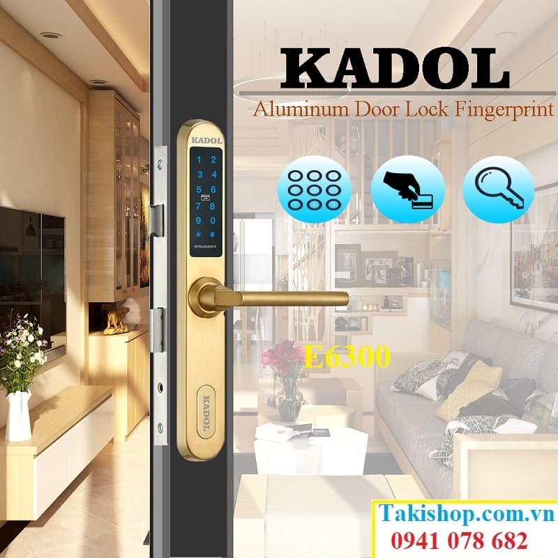cung cấp khóa thẻ từ cửa kadol e6300 giá rẻ cho cửa nhôm kính