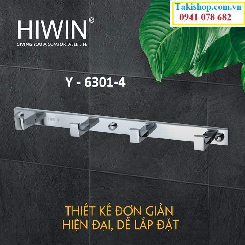 Móc treo quần áo đồng mạ crom cao cấp Hiwin Y - 6301-4