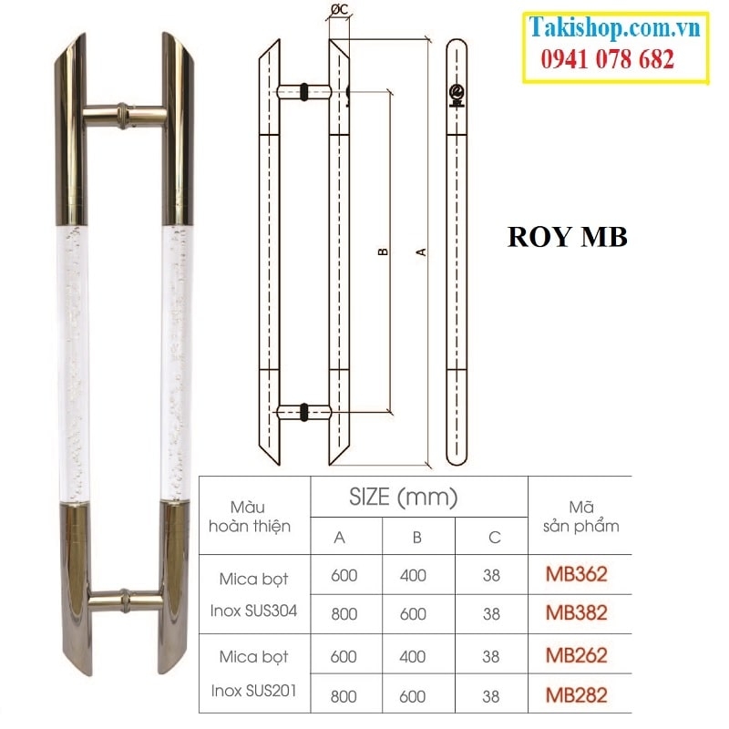 Tay nắm inox mica bọt Roy MB giá rẻ