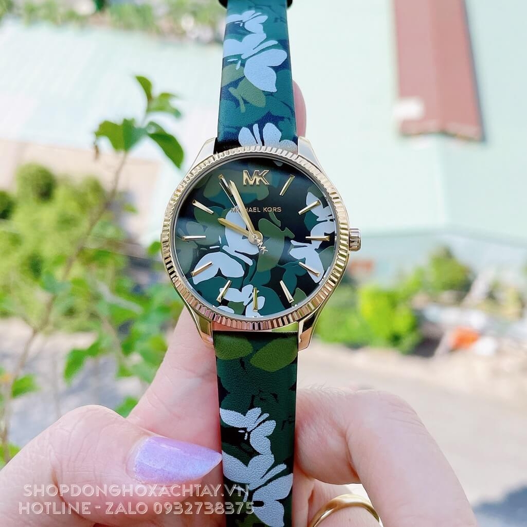 Đồng Hồ Nữ Michael Kors MK2811 Dây Da Xanh Chính Hãng Shop Đồng Hồ Xách Tay