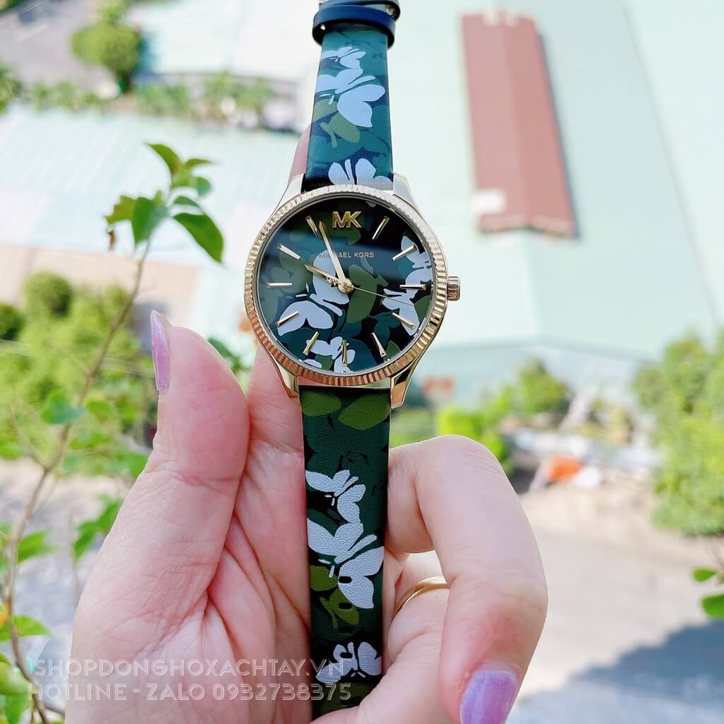 Đồng Hồ Nữ Michael Kors MK2811 Dây Da Xanh Chính Hãng Shop Đồng Hồ Xách Tay