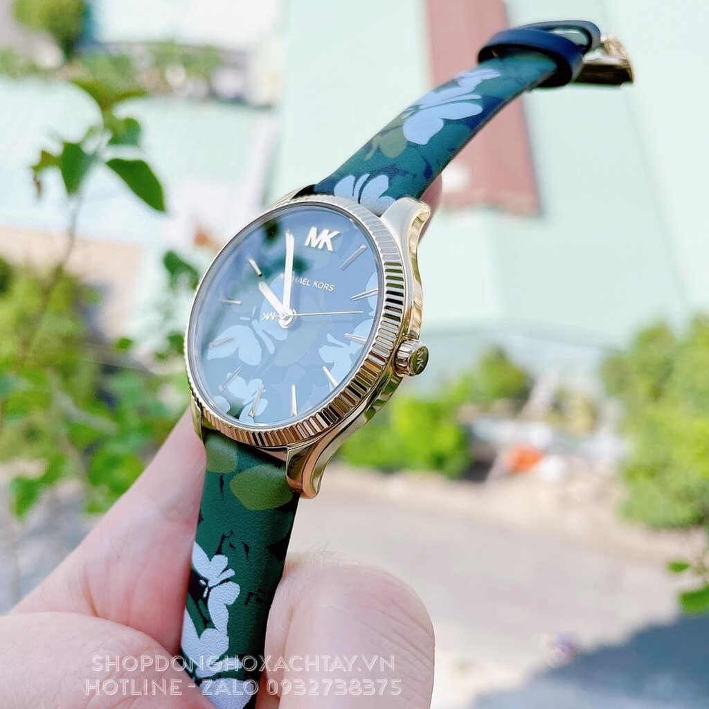Đồng Hồ Nữ Michael Kors MK2811 Dây Da Xanh Chính Hãng Shop Đồng Hồ Xách Tay