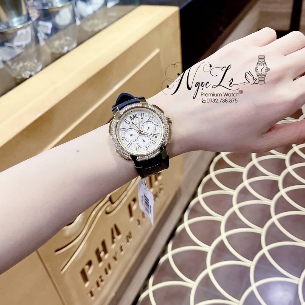 Đồng Hồ Nữ Michael Kors Oversized Pavé MK6948 Dây Da Nâu Size 42mm Shop ...