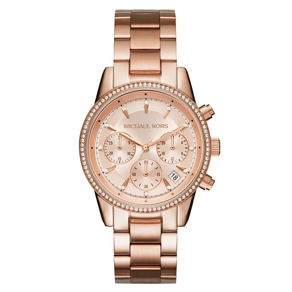 Đồng hồ Michael Kors nữ xách tay Mỹ Mini Alie Rose Tone Watch