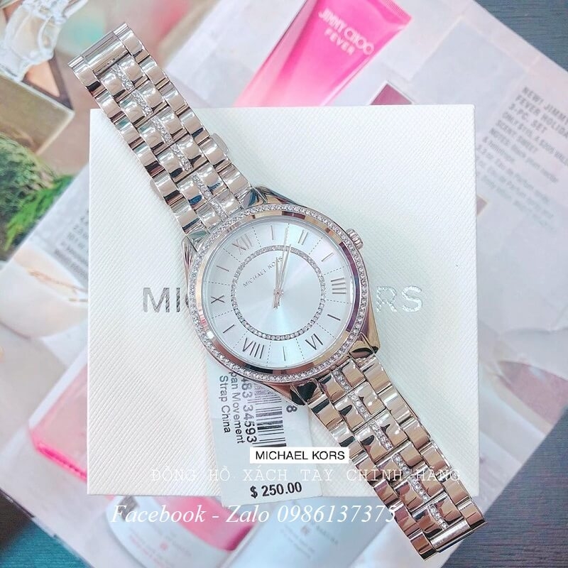 Đồng Hồ Nữ Michael Kors MK3718 Dây Kim Loại Bạc Mặt Trắng Size 38mm ...