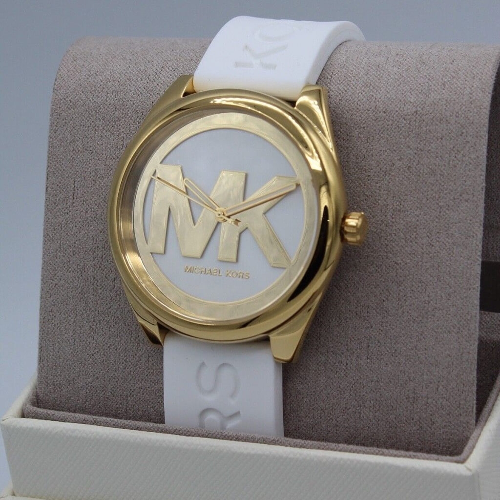 Đồng Hồ Nữ Michael Kors MK7141 Dây Silicone Trắng Vỏ Gold Size 41mm ...