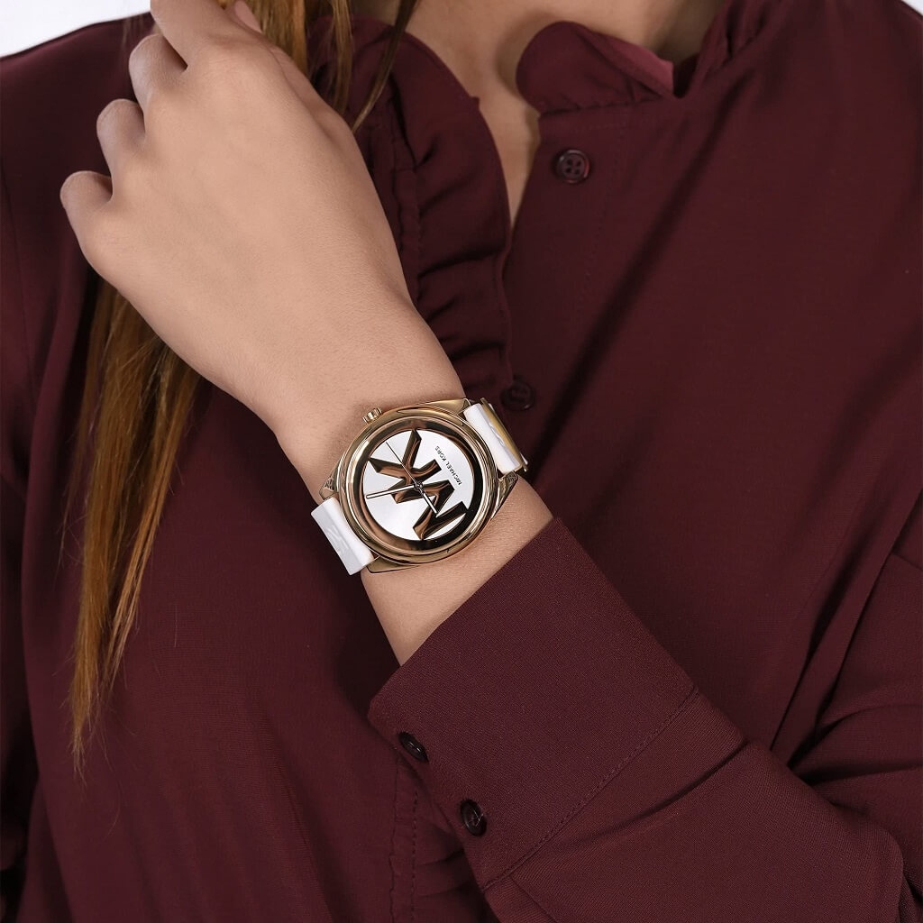 Đồng Hồ Nữ Michael Kors MK7141 Dây Silicone Trắng Vỏ Gold Size 41mm ...