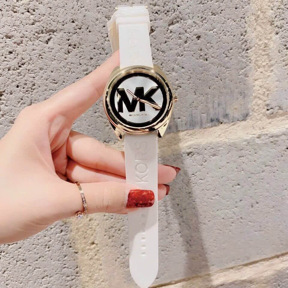 Đồng Hồ Nữ Michael Kors MK7141 Dây Silicone Trắng Vỏ Gold Size 41mm ...