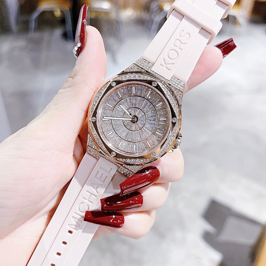 Đồng Hồ Nữ Michael Kors MK7334 Dây Silicone Hồng Vỏ Rose Gold 41mm Shop ...